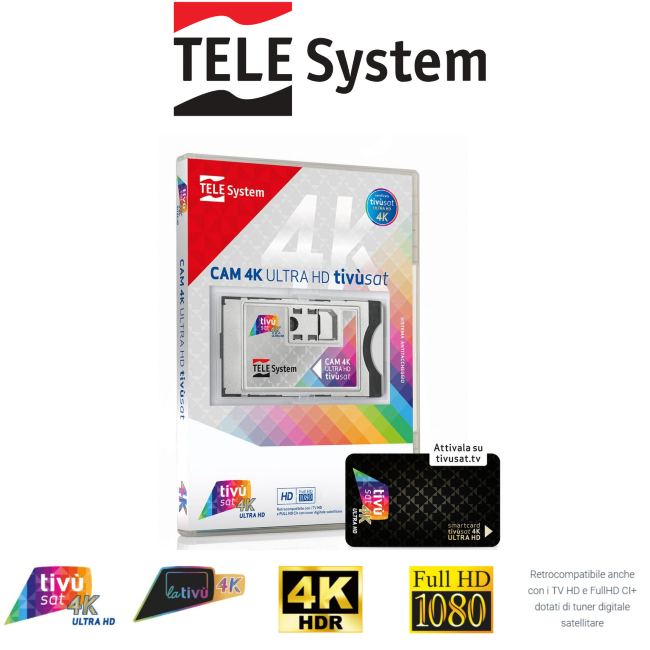 Telesystem TivùSat 4K ULTRA HD CAM + TivùSat Smartcard*